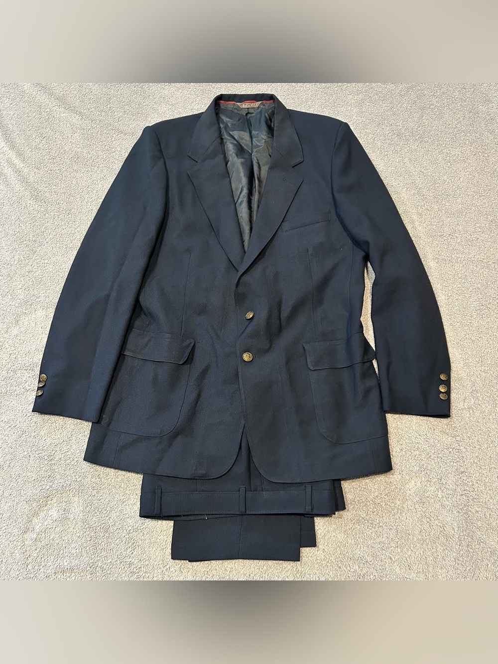 Levis Suit Men 44L 36x32 Navy Blue Business Class Action 2 Piece Set Vintage USA